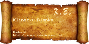 Klinszky Bianka névjegykártya