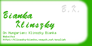 bianka klinszky business card